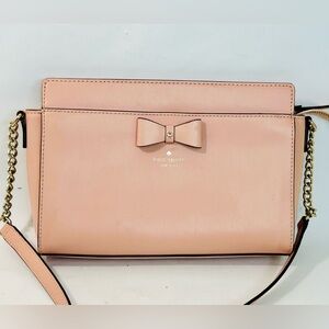 Kate Spade Baldwin Street Angelica Bow Crossbody Bag Rosycheeks Pink Leather